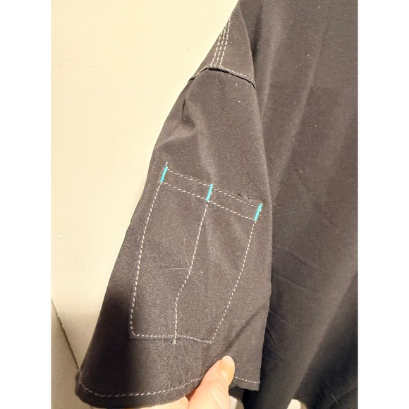 Carhartt Force Modern Fit Black Scrub Top V-Neck Short Sleeve Women's 2XL - Picture 8 of 9